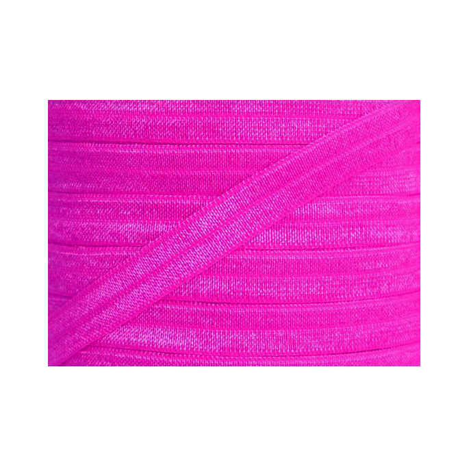 Shinny Fold Over Elastic Oekotex 15mm Bright Pink (by meter)