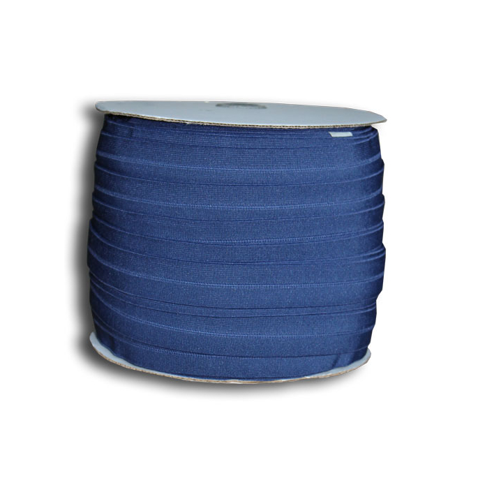 Biais élastique 2.5cm Bleu marine (Bobine 100m)