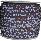 Fold Over Elastic 2.5cm / Choco-Blue Dots (100m roll)