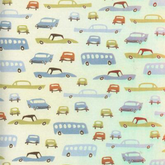 PUL poly print Retro cars width 140cm (per 10cm)