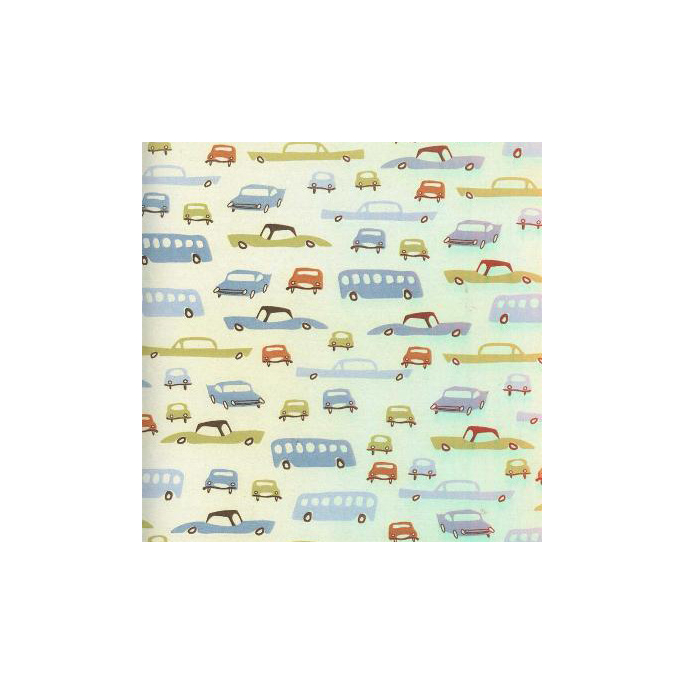 PUL poly print Retro cars width 140cm (per 10cm)