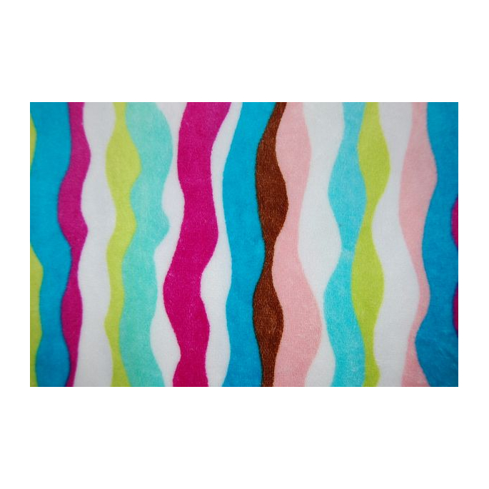 Minky - Ribbon Pink Aqua - Robert Kaufman (per meter)