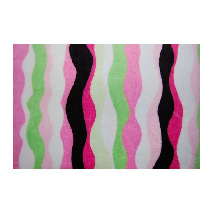 Minky - Ribbon Pink Black - Robert Kaufman (per meter)