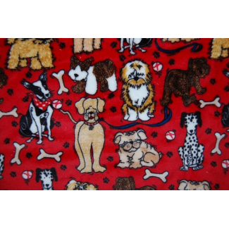 Minky - Doggies Red - Robert Kaufman (per meter)