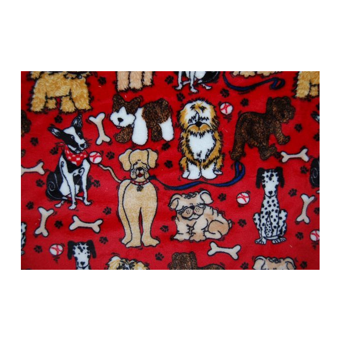 Minky - Doggies Red - Robert Kaufman (per meter)