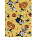 Cotton woven Halloween cats Timeless Treasures (per 10cm)