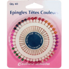 Epingles à Tête Couleur 38mm (x40)