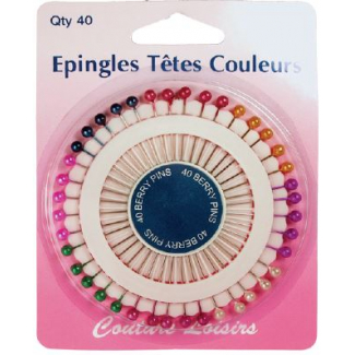 Epingles à Tête Couleur 38mm (x40)