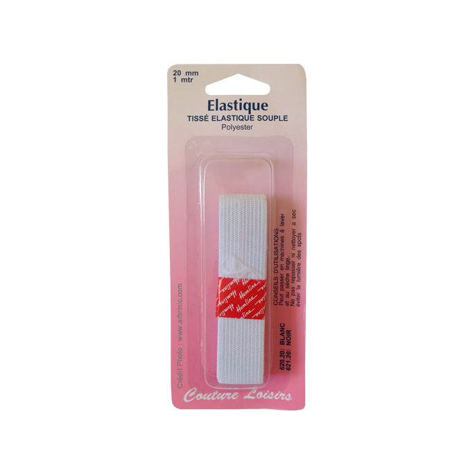 Elastique Tissé 20mm Blanc (1m)