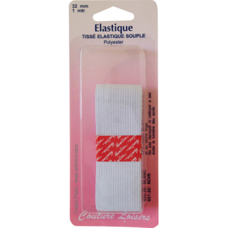 Knitted Elastic 32mm White (1m)