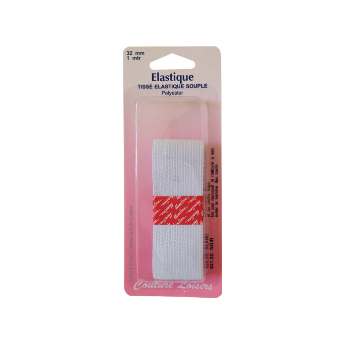 Elastique Tissé 32mm Blanc (1m)