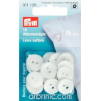 Linen Buttons 15mm - white (18 pieces)