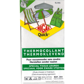 Pièce thermocollante NIGAL Quick - Tissu Epais Blanc