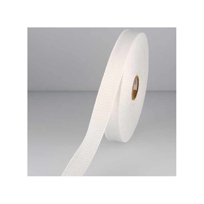 Sangle coton 23mm Blanc (au mètre)