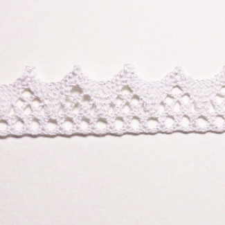 Dentelle 100% coton 15mm Blanc (au mètre)