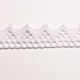 Lace ribbon 100% cotton 15mm White (by meter)