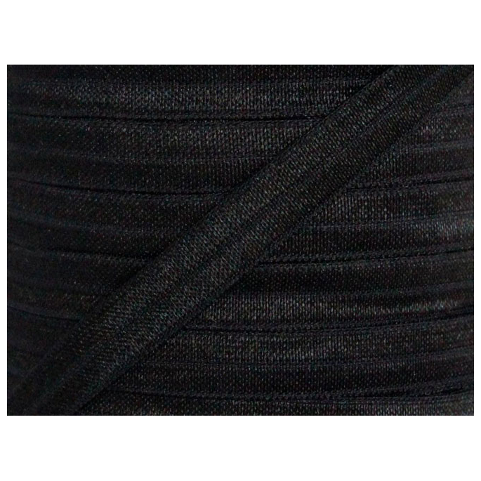 Shinny Fold Over Elastic Oekotex 15mm Black (by meter)