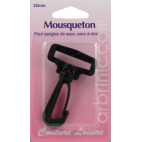 Mousqueton Noir pour sangle 32mm