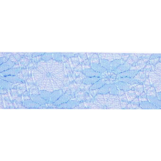 Lace Floral Ribbon 40mm - Blue (by meter)