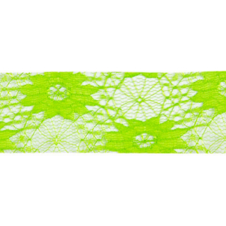 Lace Floral Ribbon 40mm - Green (by meter)