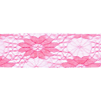 Lace Floral Ribbon 40mm - Pink (by meter)