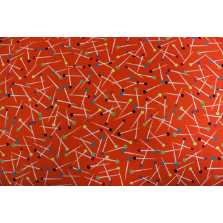 Cotton Print Pin Scatter Orange Michael Miller per 10cm