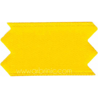 Ruban Satin double face 25mm Jaune Canari (au mètre)