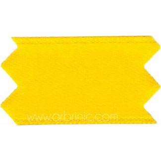 Satin Ribbon double face 25mm Bright Yellow (by meter)