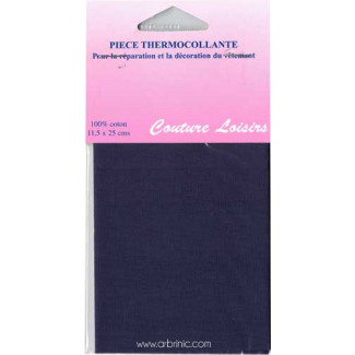 Pièce thermocollante - Percale coton Marine