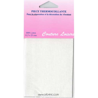 Pièce thermocollante - Percale coton Blanc