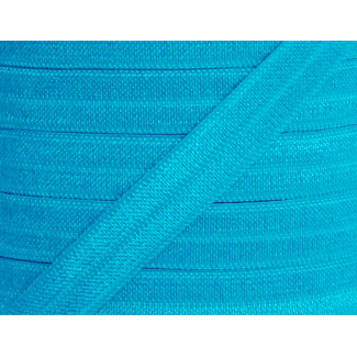 Shinny Fold Over Elastic Oekotex 15mm Turquoise (by meter)