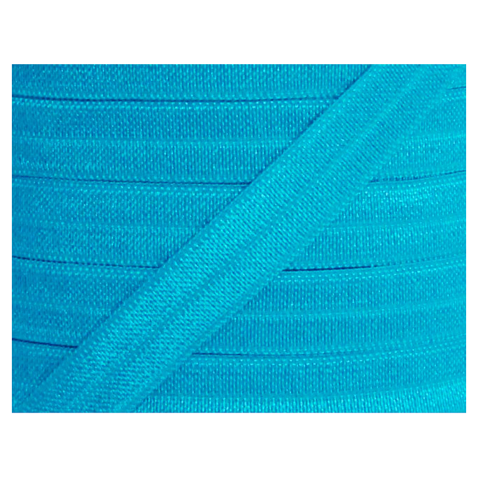 Shinny Fold Over Elastic Oekotex 15mm Turquoise (by meter)