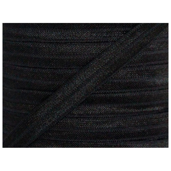 Biais élastique lingerie Oekotex 15mm noir (bobine 25m)