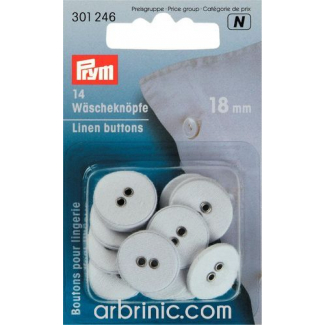 Linen Buttons 18mm - cotton covered (x14)