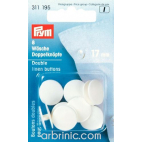 Double linen Buttons 17mm Eggshell color (x8)