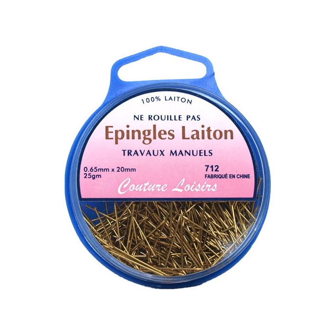 Epingles Travaux Manuels en Laiton 20mm (x450)