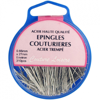 Epingles Couturières nickelées 27mm (x310)