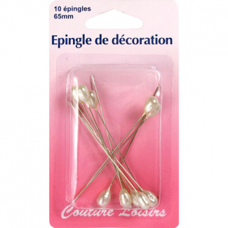 Epingles de Décoration Tête Nacrée 65mm (x10)