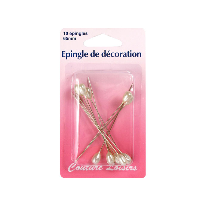 Epingles de Décoration Tête Nacrée 65mm (x10)