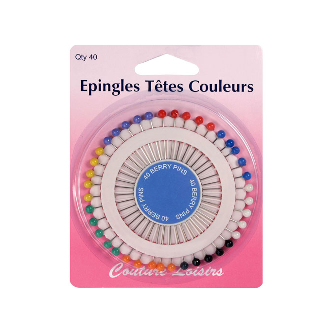 Epingles à Tête Couleur 34mm (x40)