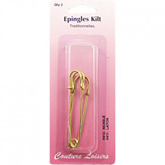 Traditionnal Kilt Pins Brass color 75mm (x2)
