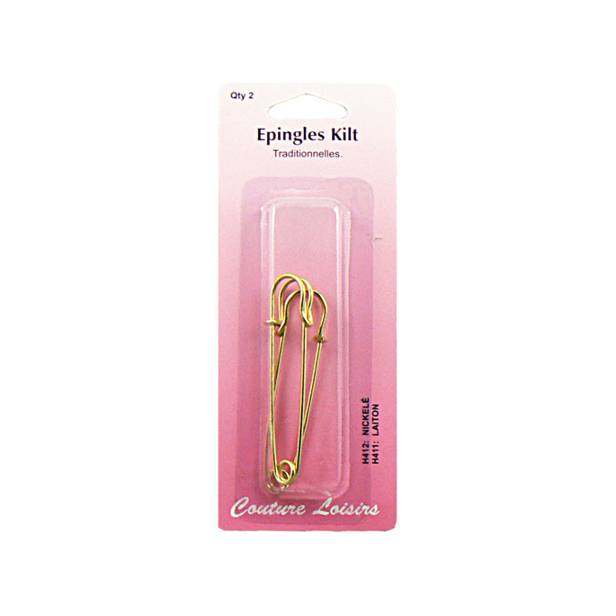 Epingles de Kilt Traditionnelles Couleur Laiton 75mm (x2)