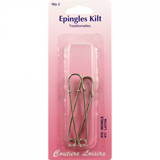 Epingles de Kilt Traditionnelles Couleur Nickel 75mm (x2)