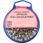 Epingles à Tête Couleur Perle 34mm (x75)