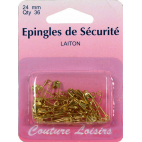 Safety Pins brass 24mm (x36)