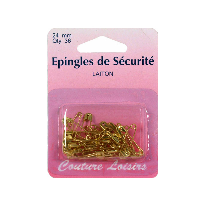 Safety Pins brass 24mm (x36)