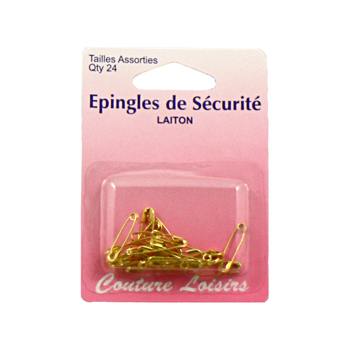 Safety Pins brass Assorted small sizes (x24)