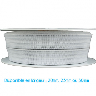 Elastique Gauffré 20mm Blanc (au mètre)