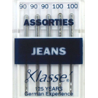 Machine needles Jeans Assorted sizes 90-100 (x5)