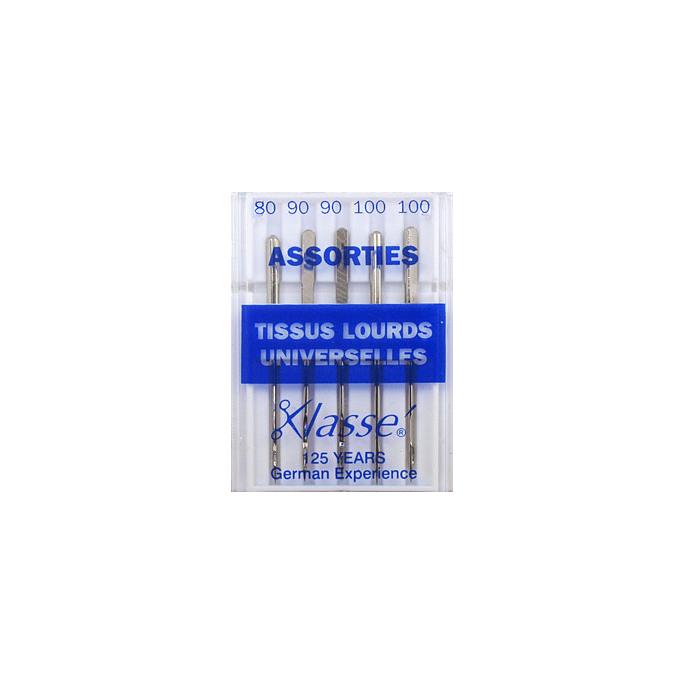 Machine needles Universal Assorted sizes 80-90-100 (x5)